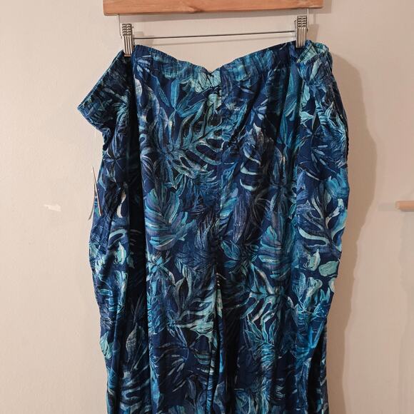 NWT Tommy Bahama 100% Cotton Poplin Blue Monstera Palm Pajama Pants Size 3XLB 3X - Picture 6 of 8